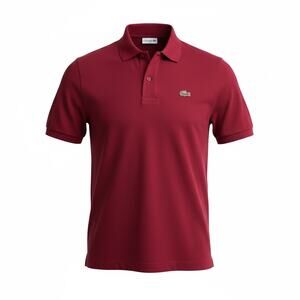 Lacoste Red Polo Shirt Large Men’s Short Sleeve Classic Fit Croc Logo Cotton